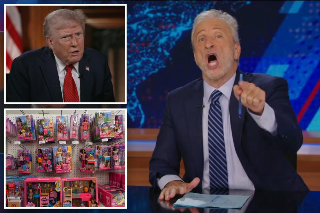 Jon Stewart crashes Trump for doubling the fewer dolls for girls during the trading war: 'Mother - ER! How dare? '